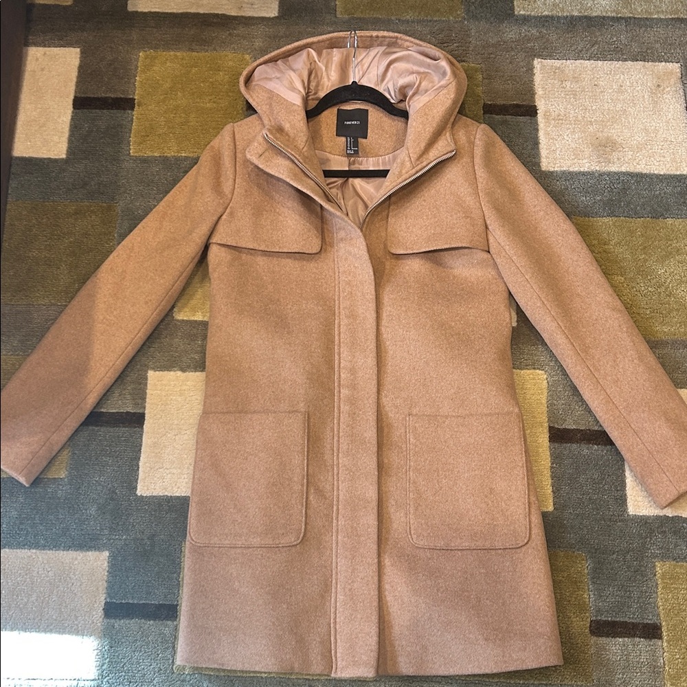 H&M Tan Hooded Trench Coat